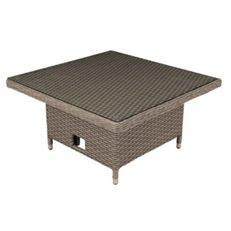 Image of Dellonda Chester Rattan Height Adjustable Garden Dining Table, 90X90Cm, Brown