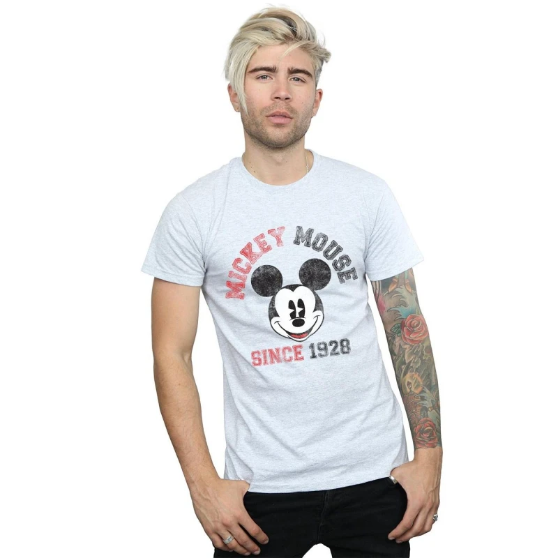 Image of Disney Men Minnie Mouse Since 1928 T-Shirt in Grey Size: Small Grey S Male 5057864525762