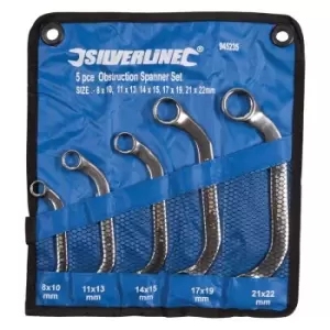 image of Silverline - Obstruction Spanner Set 5pce - 8 - 22mm