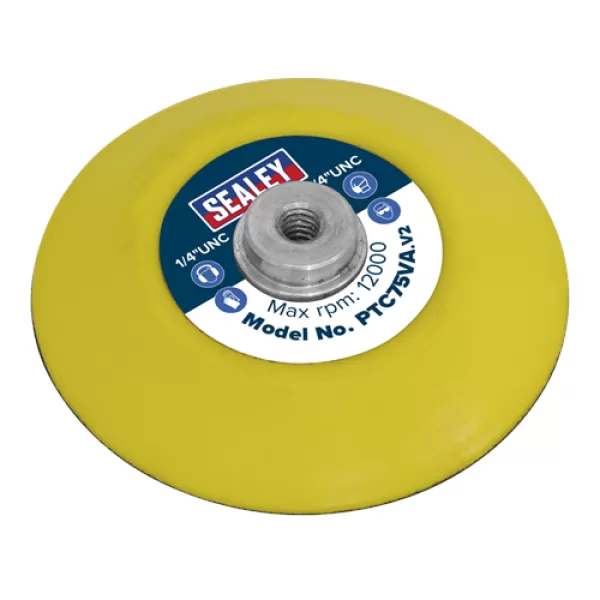 Image of Sealey PTC75VA Hook & Loop Backing Pad Ø71mm 1/4UNC