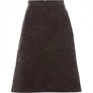 image of Maison De Nimes A- line pu skirt - Black