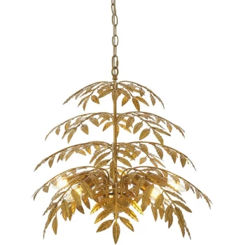 Image of Merano Lighting - Merano Anzio 5 Light Ceiling Pendant Distressed Gold Finish