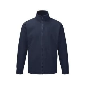 image of Basic Fleece Jacket XXL with Elasticated Cuffs and Full Zip Front Navy