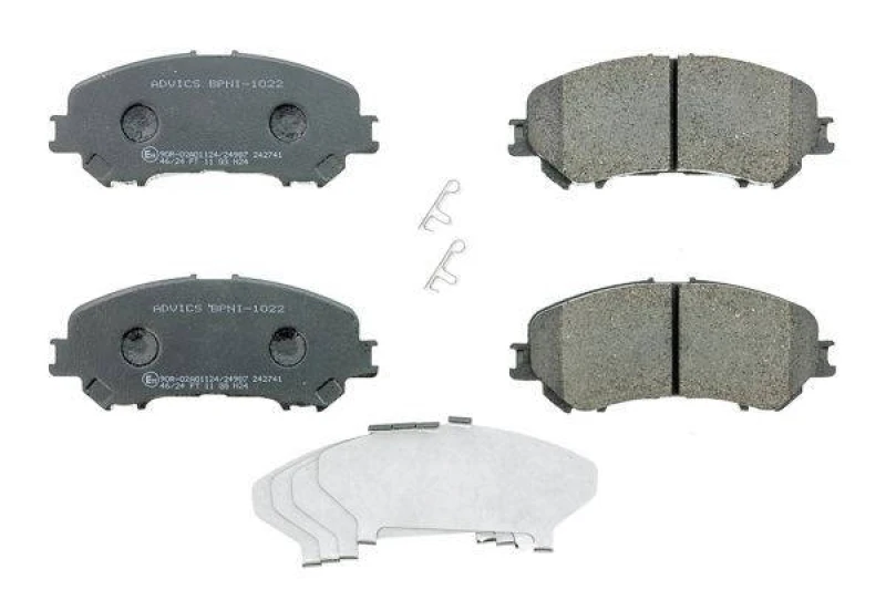 Image of AISIN BPNI-1022 Brake pad set Premium ADVICS by AISIN with acoustic wear warning Brake Pad Set,disc brake (402)