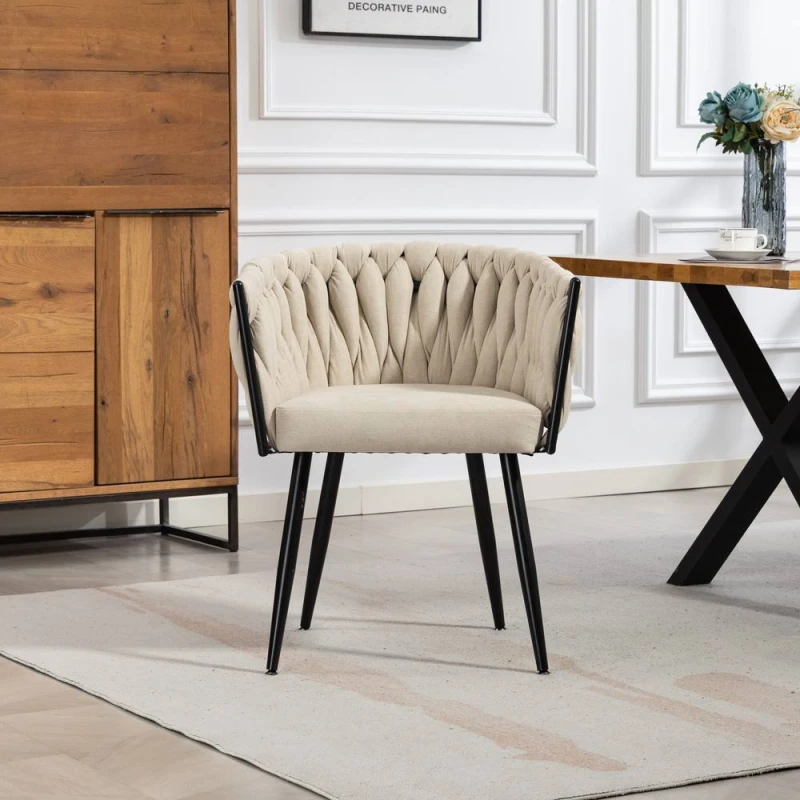 Image of Artemis Home Aneta Fabric Accent Chairs - Set of 2 in Beige Size: 2 Pack Beige Unisex 2 Pack