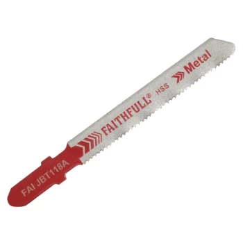 Image of Faithfull FAIJBT118A 8009-HSS Metal Cutting Jigsaw Blades Pack of ...