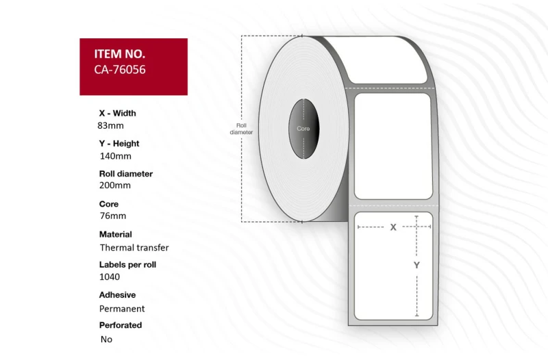 Image of Capture CA-76056 printer label
