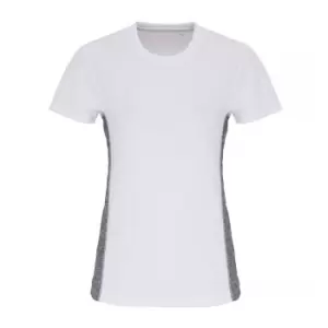 Image of TriDri Womens/Ladies Contrast Panel Performance T-Shirt (XS) (White/Black Melange)