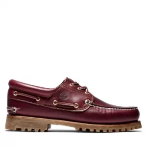 image of Timberland Authentic 3-eye Boat Shoe For Men In Burgundy Burgundy, Size 8