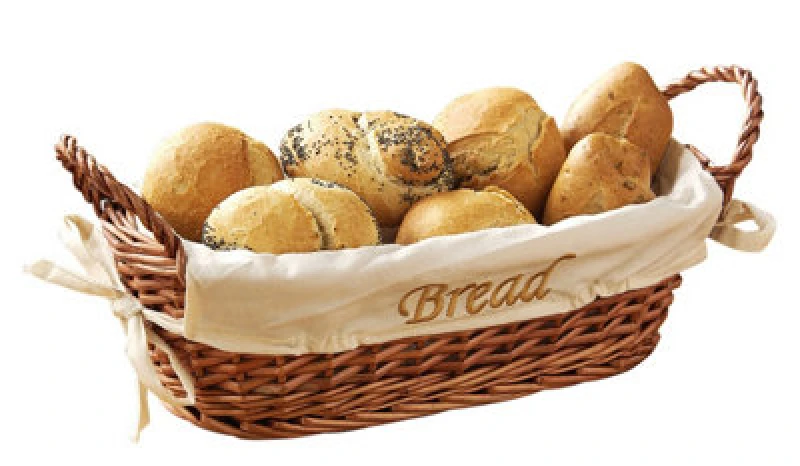Image of Premier Housewares Willow Small Natural Wicker Bread Basket With Cream Lining