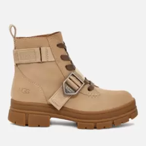 Image of UGG Womens Ashton Waterproof Leather Lace Up Boots - Mustard Seed - UK 4