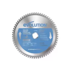 image of Evolution Thin Steel Cutting Mitre Saw Blade 185 x 25.4mm x 68T