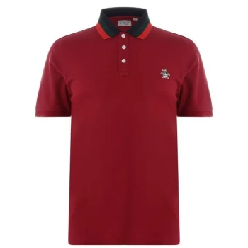Image of Original Penguin Block Collar Polo Shirt - Red