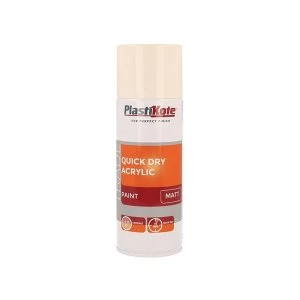 Image of PlastiKote Trade Quick Dry Acrylic Spray Paint Matt White 400ml