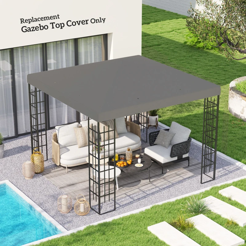 Image of Outsunny 3 x 3(m) Gazebo Canopy Replacement Cover - UPF30+ - Grey TJ Hughes 5063603736436