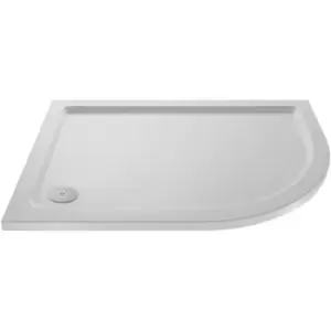 image of White 1200mm x 900mm Slip Resistant Right Hand Offset Quadrant Shower Tray - NSR115 - European White - Hudson Reed