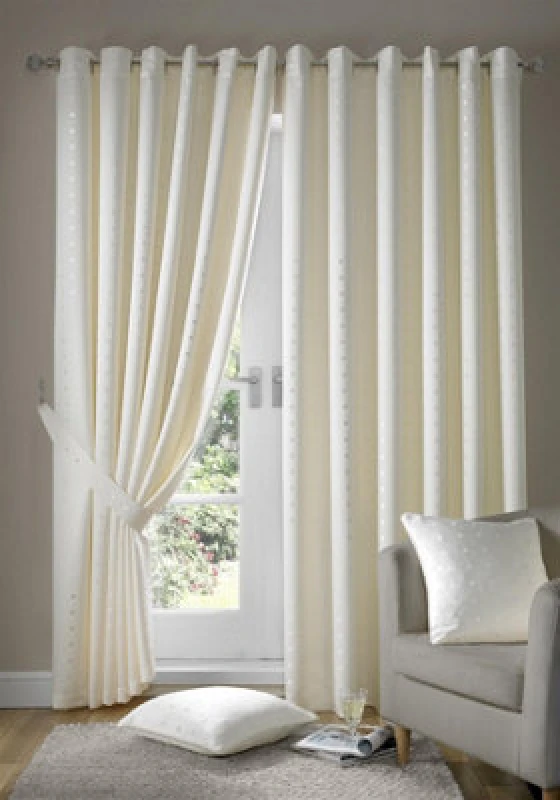 Image of Luxury Living Adiso Eyelet Ring Top Curtains Cream