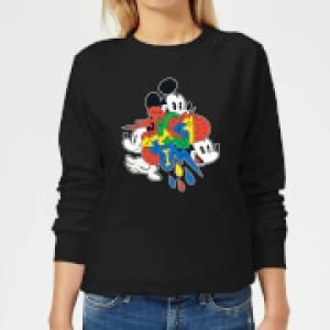 Image of Disney Mickey Mouse Vintage Arrows Womens Sweatshirt - Black