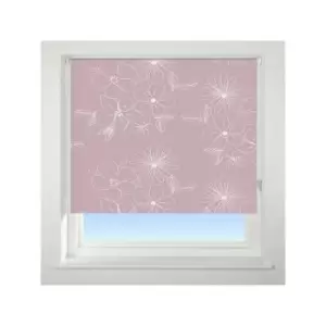 Image of Universal - Floral Cluster Patterned Thermal Blackout Roller Blind, Pink, W150cm