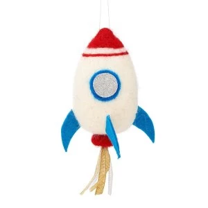 image of Sass & Belle Space Rocket Felt Hanging Decoration