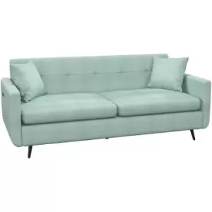 image of 2 Seater Sofa 165cm Modern Fabric Couch with Wood Legs and Pockets Blue - Blue - Homcom