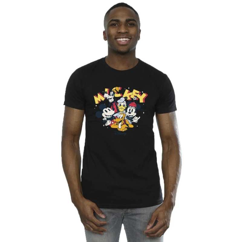 Image of Disney Men Mickey Mouse Group T-Shirt in Black Size: Small Black S Male 5063153650572