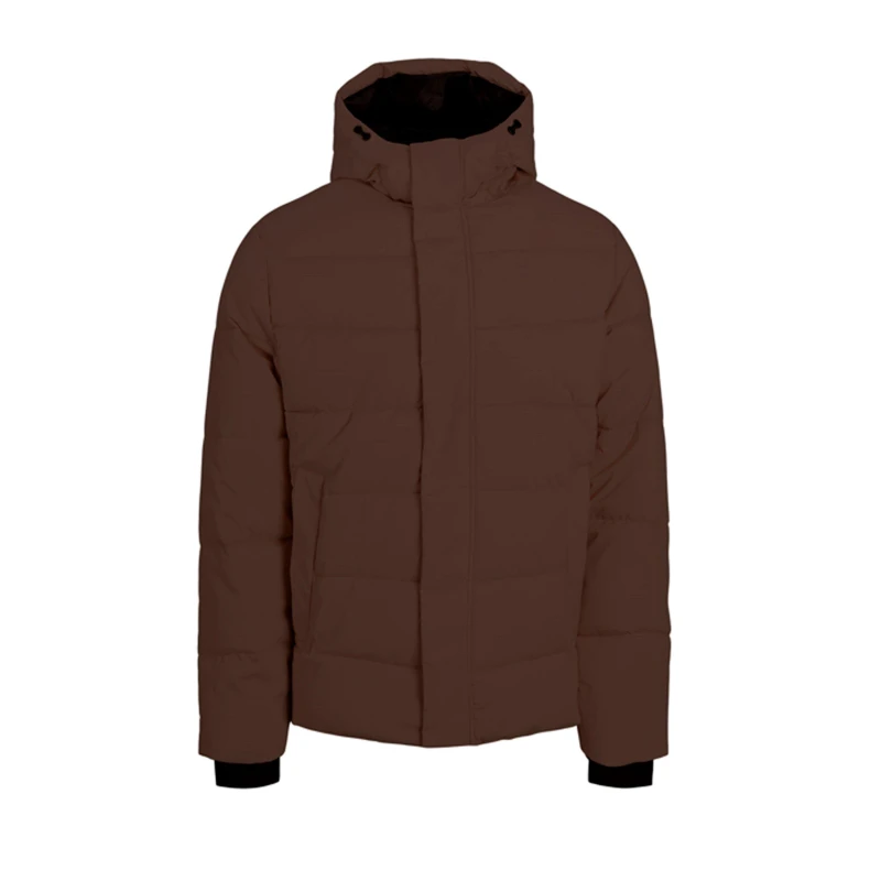 Image of Jack and Jones Mens Pace Insulated Medium Puffer Jacket Seal Brown male S