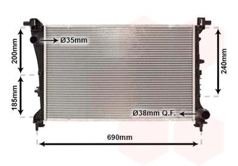 Image of VAN WEZEL Engine radiator VAN WEZEL 17012709
