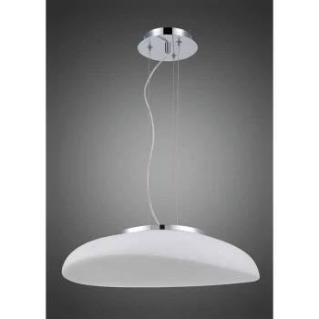 Image of Opal pendant light 4 bulbs E27, polished chrome / frosted white glass
