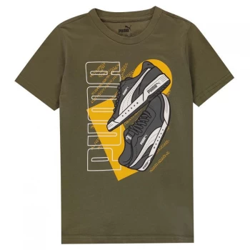 Puma Sneakers T Shirt Junior Boys - Olive Base