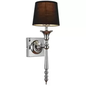 Zumaline Lighting - Zumaline Cloe Wall Lamp with Shade, Black, Silver, 1x E27