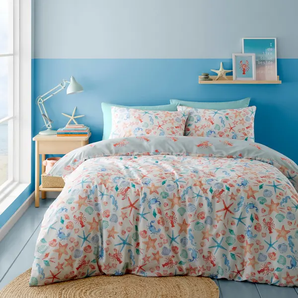 Image of Fusion Coastal Bay Duvet Cover Set One Colour W2GFJ Unisex Double,King,Single