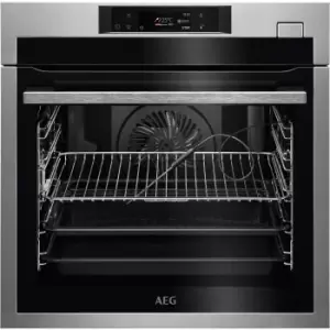 image of AEG 8000 SteamBoost Electric Single Oven with Food Sensor - Stainless Steel