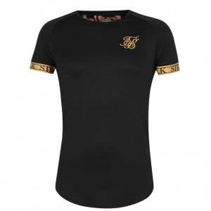 image of SikSilk Short Sleeve Tech T-Shirt - Black/Gold