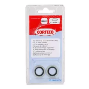 image of CORTECO Oil Drain Plug Gasket 006339S Oil Drain Plug Seal,Drain Plug Gasket OPEL,RENAULT,PEUGEOT,Vivaro A Kastenwagen (X83),Vivaro A Combi (X83)