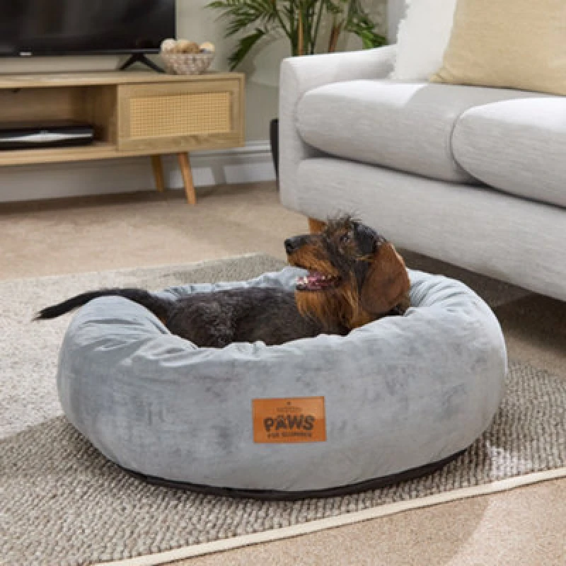 Image of Slumberdown Paws for Slumber Donut Pet Bed, Large, 75cm Diameter Grey