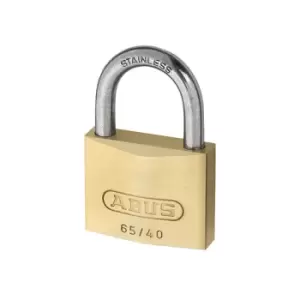 Image of ABUS 11854 65IB/40mm Brass Padlock Stainless Steel Shackle Carded