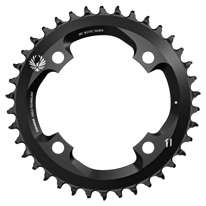 Image of Sram Chain Ring XSync 2 38T 104 BCD Steel Eagle 38T 38T BLACK