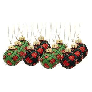 image of Sass & Belle (Set of 12) Tartan Baubles