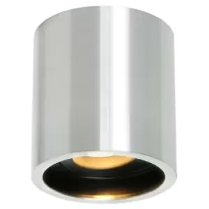 Sienna Pelite Spot Surface Mounted Downlight Steel Brushed, Inside Black