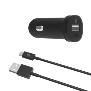 image of Griffin 2.4A Car Charger with Micro USB Cable - Black