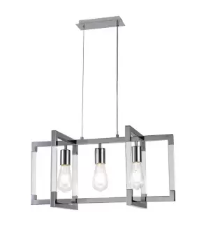 Image of Canto Ceiling Pendant 3 Light E27 Polished Nickel, Acrylic