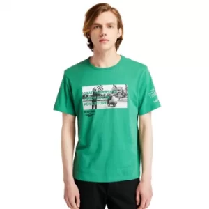 Image of Moto Guzzi X Timberland Photo T-Shirt For Men In Green Green, Size M