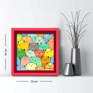 Image of 3030AHS-057 Multicolor Decorative Framed MDF Painting