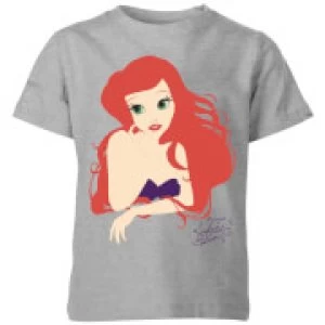 image of Disney Princess Colour Silhouette Ariel Kids T-Shirt - Grey - 11-12 Years