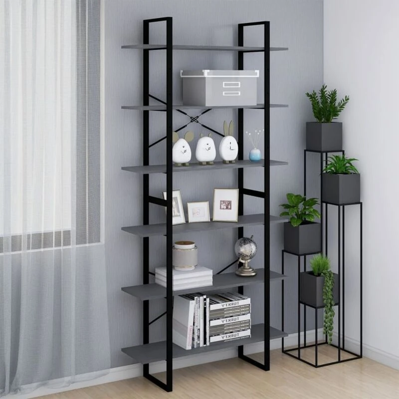 Image of VIDAXL High Cabinet Grey 100x30x210cm Solid Pine Wood Vidaxl 8720286568545