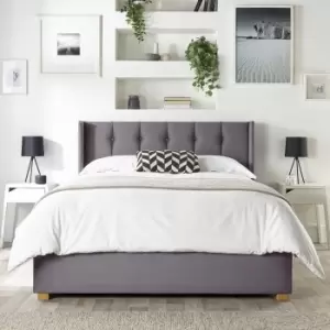 Image of CL Utopia Velvet Kingsize Ottoman Bedframe - Steel
