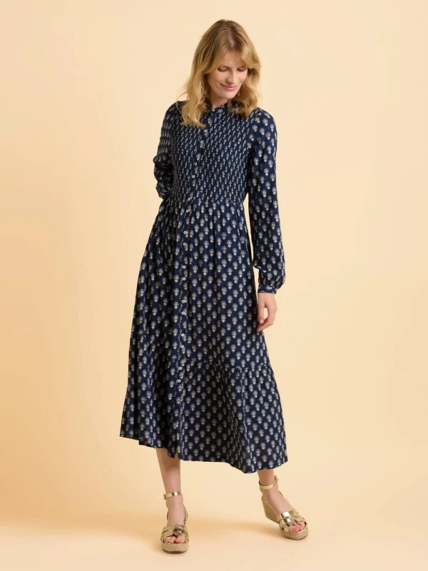 Image of Brakeburn Womens Lark Dress in Navy Size: 10 Navy Female 10