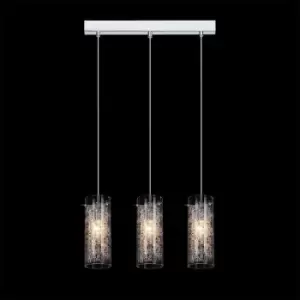 Italux Ibiza - Modern Hanging Pendant Chrome 3 Light with Glass Shade, E14