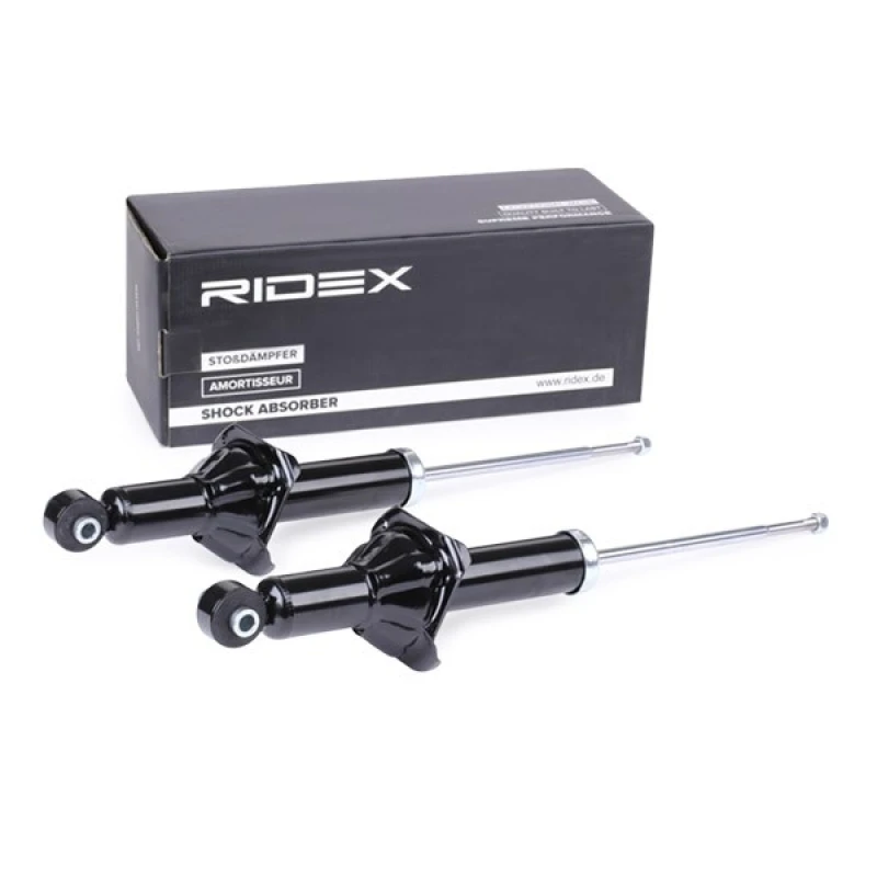 Image of RIDEX 854S2385 Shock absorber Rear Axle, Gas Pressure, Twin-Tube, Spring-bearing Damper, Bottom eye Shock Absorber (854)